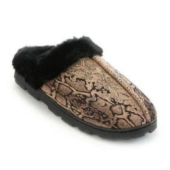 Jessica Simpson Shoes - Jessica Simpson Snake Print Slippers with Faux Fur